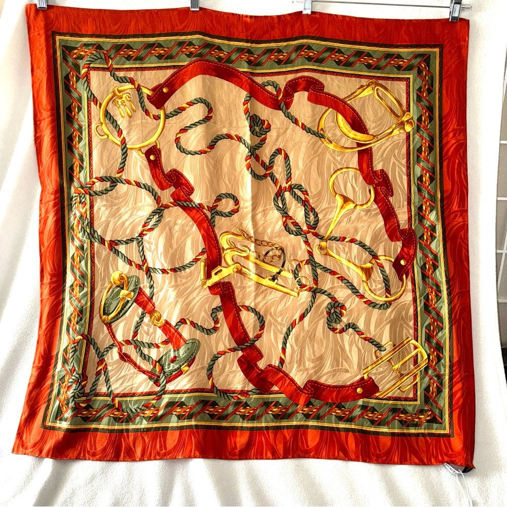 NEW! DOLCE & GABBANA Large Square Equestrian Scarf GORGEOUS - Picture 7 of 13